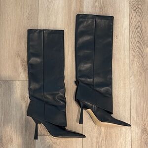 Gia Borghini x Rosie Huntington Whitely Black Knee-High Boots - Brand New